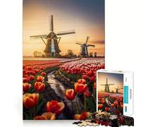 Rompecabezas Windmill Symphony de 1000 Piezas Juego de Ejercicios mentales Encaje Huecos Desafío Interactivo para el Cerebro en casa (38x26cm)