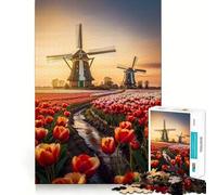 Rompecabezas Windmill Symphony de 1000 Piezas para Adolescentes Estimula la función cognitiva Divertido Cierre Seguro Sin Piezas Sueltas Una Forma entretenida de Pasar el Tiempo Libre (38x52cm)