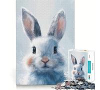 Rompecabezas Winter Hare Gaze de 1000 Piezas para Adolescentes Juego Que estimula el Cerebro Encaje Huecos Actividad Relajante para Grupos en Interiores (50x75cm)