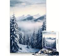 Rompecabezas Winter Pines Bliss para Adolescentes, 1000 Piezas, Entrenamiento de concentración, Actividad de Ocio, unión precisa, Regalo considerado (38x26cm)