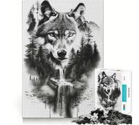 Rompecabezas Wolf by The Falls para Adultos,1000 Piezas,Juego de concentración Mental,Corte láser, Actividad Nocturna Divertida para Toda la Familia (50x75cm)