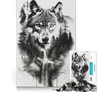 Rompecabezas Wolf by The Falls para Adultos,1000 Piezas,Juego para estimular la Mente,Piezas de Ajuste preciso y sin Costuras,Actividad Relajante para Grupos en Interiores (38x52cm)