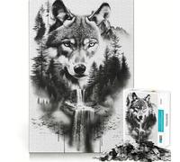 Rompecabezas Wolf by The Falls para Adultos,1000 Piezas,Juego para estimular la Mente,Piezas de Ajuste preciso y sin Costuras,Actividad Relajante para Grupos en Interiores (38x26cm)