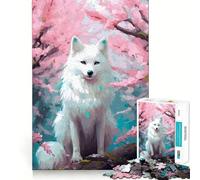 Rompecabezas Wolf Cherry Blossom de 1000 Piezas,Divertido y Estimulante para el Desarrollo cognitivo,Piezas sin Rebabas y Cortes limpios,Juguete de Entretenimiento para Interiores (38x26cm)