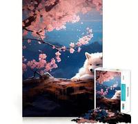 Rompecabezas Wolf Cherry Blossom de 1000 Piezas,Ideal para estimular la Mente,con Piezas sin Rebabas y Cortes limpios Juguete Entretenimiento en Interiores Durante Las Vacaciones