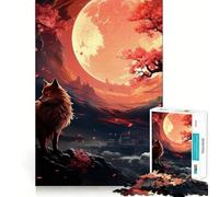 Rompecabezas Wolf Cherry Blossom de 1000 Piezas,Juego Mental Divertido,Piezas de Ajuste preciso,Actividad Relajante para Grupos en Interiores (38x26cm)