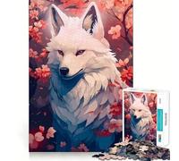 Rompecabezas Wolf Cherry Blossom de 1000 Piezas para Adolescentes Juego de Habilidades mentales Corte láser para un Ajuste Actividad grupal Relajante para Interiores (50x75cm)