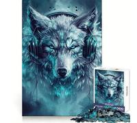 Rompecabezas Wolf Cyberpunk Neon de 1000 Piezas para Adolescentes Desarrolla la Capacidad analítica, facilita la relajación y Tiene un Acabado Impecable (38x52cm)