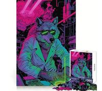 Rompecabezas Wolf Cyberpunk Neon de 1000 Piezas para Adolescentes Desarrolla la Capacidad analítica, facilita la relajación y Tiene un Acabado Impecable (38x26cm)