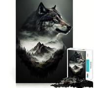 Rompecabezas Wolf Double Exposure de 1000 Piezas para Adolescentes Estimula la función cognitiva Divertido Cierre Seguro Sin Piezas Sueltas Una Forma entretenida de Pasar el Tiempo Libre (38x26cm)