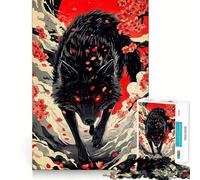 Rompecabezas Wolf Eyes Cherry Blossoms de 1000 Piezas para Adultos Diversión para ejercitar la Mente Corte de precisión Bordes Lisos Actividad Absorbente para Noches tranquilas (38x52cm)