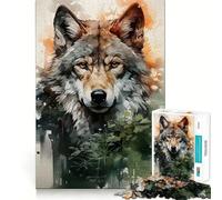 Rompecabezas Wolf Folk de 1000 Piezas para Adultos Diversión Que estimula la Mente Corte de precisión Bordes Lisos Actividad Absorbente para Noches tranquilas (38x26cm)