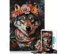 Rompecabezas Wolf in Bloom para Adultos,1000 Piezas,estimulación Mental,Juego de Corte preciso,alineación, Actividad para Fortalecer los Lazos Familiares (50x75cm)