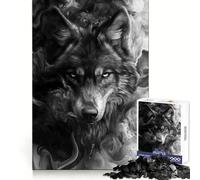 Rompecabezas Wolf in Smoke para Adultos, 1000 Piezas, para ejercitar la Memoria y Relajarse Cierre Seguro Regalo Ideal para Navidad (38x52cm)