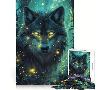 Rompecabezas Wolf Light in The Darkness de 1000 Piezas para Adolescentes Estimula el Pensamiento lógico y el Tiempo Libre Corte preciso (38x26cm)