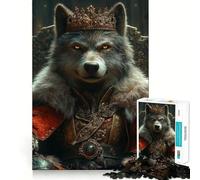 Rompecabezas Wolf Monarch of The Wild de 1000 Piezas para Adultos Juego Que estimula la Mente Superficie Lisa y sin Rebabas Un pasatiempo Fascinante para los Momentos de Ocio (38x52cm)