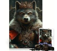 Rompecabezas Wolf Monarch of The Wild Teenager de 1000 Piezas, Memory Power, pasatiempo Relajante, Ajuste, Acogedor, (38x52cm)
