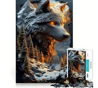Rompecabezas Wolf Mountain de 1000 Piezas Diversión para ejercitar la Mente Piezas Que encajan a la perfección Regalo de cumpleaños Juguete para ejercitar la Mente (38x26cm)