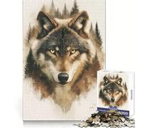 Rompecabezas Wolf Mountain Forest para Adolescentes, 1000 Piezas, para desarrollar la Memoria cognitiva, Relajarse y Disfrutar del Tiempo Libre Corte Exacto Regalo de cumpleaños (38x26cm)
