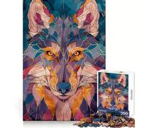 Rompecabezas Wolf Retro Gold Glass de 1000 Piezas para Adolescentes Estimula el Pensamiento lógico y el Tiempo Libre Diseño Limpio y Elegante (50x75cm)