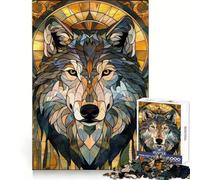 Rompecabezas Wolf Retro Gold Glass de 1000 Piezas para Adultos Ideal para Mejorar la Memoria, para una recreación Tranquila y un Regalo Memorable (38x52cm)