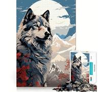 Rompecabezas Wolf Retro Japan Vibes de 1000 Piezas Diversión para ejercitar la Mente Piezas de Ajuste preciso Un pasatiempo Fascinante para los Momentos de Ocio (38x52cm)