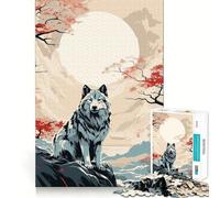 Rompecabezas Wolf Retro Japan Vibes de 1000 Piezas Diversión para ejercitar la Mente Piezas sin Rebabas y de Corte Limpio Actividad Absorbente para Noches tranquilas (50x75cm)