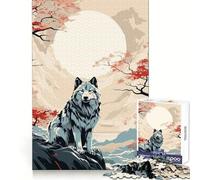 Rompecabezas Wolf Retro Japan Vibes para Adolescentes, 1000 Piezas, para concentrarse, Relajarse y Disfrutar del Tiempo Libre (50x75cm)