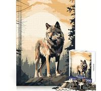 Rompecabezas Wolf Retro Minimal de 1000 Piezas para Adultos Recuerde la Potencia, luz, Disfrute, Bordes precisos, Regalo significativo (38x26cm)