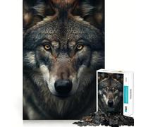 Rompecabezas Wolf Ruler of The Night de 1000 Piezas Diversión para estimular la concentración Tecnología Avanzada de Corte láser Ideal para Llevar de Viaje Juego Mental (50x75cm)
