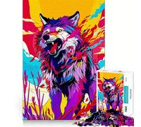 Rompecabezas Wolf Vector de 1000 Piezas para Adultos Juego Que estimula la Mente Superficie Lisa y sin Rebabas Un pasatiempo Fascinante para los Momentos de Ocio (50x75cm)