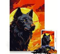 Rompecabezas Wolf Vector de 1000 Piezas para Adultos Memoria aguda Escape Sereno Bordes limpios Regalo Ideal (50x75cm)