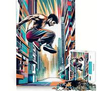 Rompecabezas WPAP de Parkour Street Sport para Adolescentes, 1000 Piezas, fortalece la Memoria, Alivia la tensión, Borde Liso, Sorpresa navideña (50x75cm)