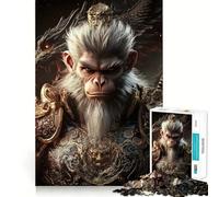 Rompecabezas Wukong El Rey Mono de 1000 Piezas Diversión para estimular la concentración Tecnología Avanzada de Corte láser Ideal para Llevar de Viaje Juego Mental (38x52cm)