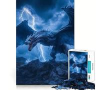 Rompecabezas Wyvern Blanco en Tormenta 1000 Piezas Juego de concentración Mental Corte de precisión Bordes Lisos Actividad Absorbente para Noches tranquilas (38x26cm)