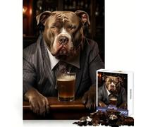 Rompecabezas XL Bulldog en el Bar de 1000 Piezas para Adolescentes, Ideal para desarrollar el Cerebro, Relajarse, Limpiar y armar Regalo navideño cálido (38x26cm)