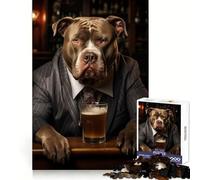 Rompecabezas XL Bulldog en el Bar para Adultos, 1000 Piezas, Desarrollo Cerebral, Actividad de Ocio, Limpio, únase, Feliz Navidad (50x75cm)