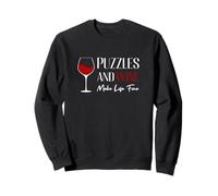 Rompecabezas Y Vino Puzzle Juego De Piezas Rompecabezas Sudadera