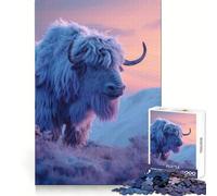 Rompecabezas Yak Aesthetic Sunset de 1000 Piezas para Adultos lógica, Pensamiento Suave, distracción, Cierre sin Costuras, Regalo Festivo (38x52cm)
