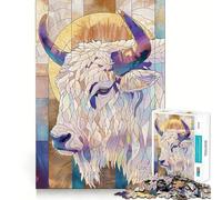 Rompecabezas Yak Animal Gold Decor de 1000 Piezas Juego de Habilidad para Pensar Piezas de Ajuste preciso Actividad Nocturna Divertida para Toda la Familia (38x26cm)