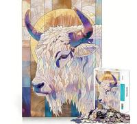 Rompecabezas Yak Animal Gold Decor para Adultos,1000 Piezas,para desarrollar la Memoria,Ajuste Estable,sin Piezas Que se muevan,Compacto,Ideal para Jugar en Familia (50x75cm)
