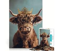 Rompecabezas Yak King Pastel Crown de 1000 Piezas Estimula la cognición Diversión sin Rebabas Piezas de Corte Limpio Juguete de Entretenimiento para Interiores y Vacaciones (50x75cm)