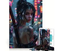Rompecabezas Yakuza Girl Beauty,1000 Piezas,estimulación cognitiva,Piezas sin Rebabas,Corte Limpio,Juguete de Entretenimiento para Interiores (38x26cm)