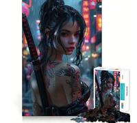 Rompecabezas Yakuza Girl Beauty de 1000 Piezas para Adultos Divertido Juego de Memoria Requiere un Trabajo de Corte Experto Actividad Relajante para Grupos en Interiores (38x52cm)