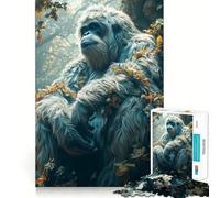 Rompecabezas Yeti en el Bosque de 1000 Piezas Juego Mental Divertido Diseño de Ajuste Huecos Regalo Ideal para reuniones Familiares (38x26cm)