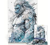 Rompecabezas Yeti Illustration de 1000 Piezas para Adolescentes Memoria aguda, Tranquilidad, Ocio, Bordes limpios, Regalo Festivo (38x26cm)