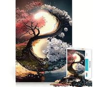 Rompecabezas Yin y Yang de Equilibrio,1000 Piezas,Juego para desarrollar la Mente, Corte láser,Ejercicio Mental para Momentos de Tranquilidad en casa (38x26cm)