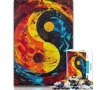 Rompecabezas Yin y Yang para Adultos y Adolescentes, Ideal para Pasar el rato, para aliviar el estrés y entretener a los Padres e Hijos (tamaño 38x26cm)