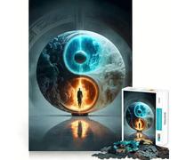 Rompecabezas Yin y Yang Portal de 1000 Piezas para Adultos Mejora Mental,Juego,Corte láser para un Ajuste, diversión Familiar Nocturna (38x52cm)