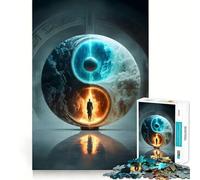 Rompecabezas Yin y Yang Portal para Adolescentes,1000 Piezas,Juego de Memoria,componentes Resistentes y de fácil manejo,portátil y fácil de Transportar (50x75cm)